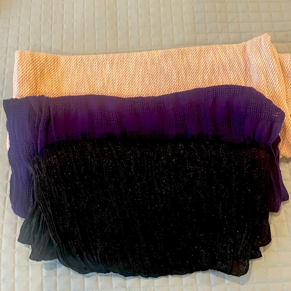 Three infinity scarves